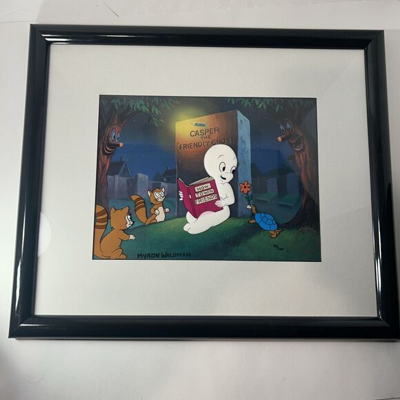 Casper Friendly Ghost Animation Cel Signed Myron Waldman 83/125 Framed 20"x17" - Picture 1 of 9